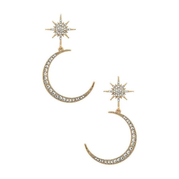 8 Other Reasons Moon And Star Earrings Gold Womens Size OS - Picture 1 of 5